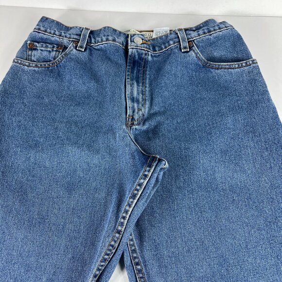 Y2K Levi's Jeans Women's Measured 32x31 550 Relaxed Tapered Blue Denim Tag 14 L - Picture 2 of 16